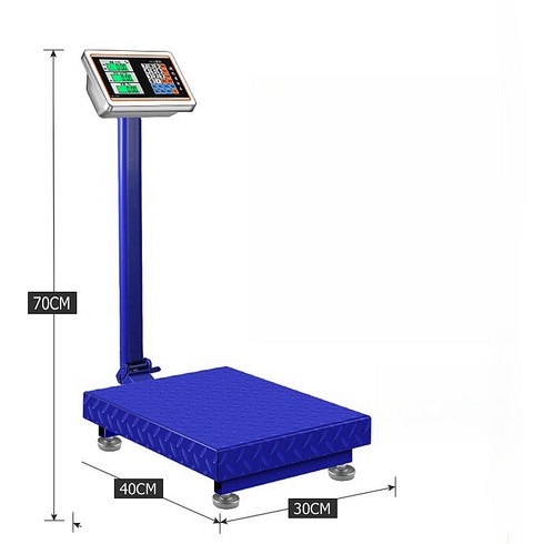 [LongFatoys]계량저울 저울 대형 100kg체중 전자체중기 상업용 야채판매 가정용, A_100KG 블루 30*40 레드