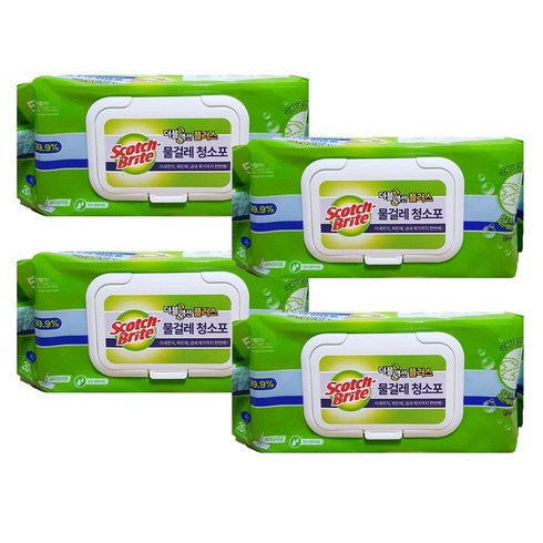 3M 스카치브라이트 물걸레 청소포 대형 20매, 4개