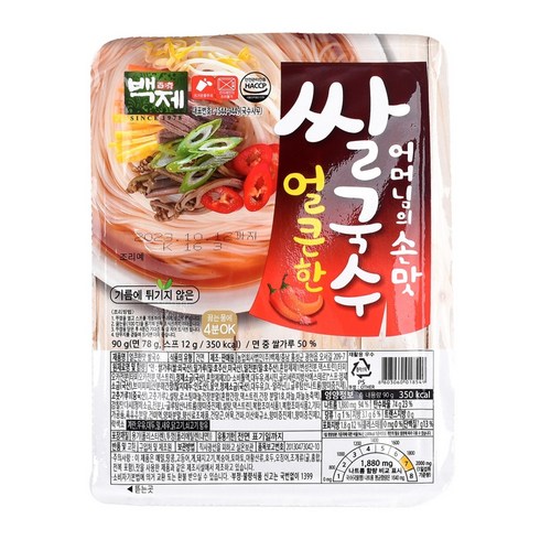 백제 용기 쌀국수 얼큰한맛, 90g, 30개