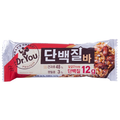 오리온제과 오리온 닥터유 단백질 바 50g x 48개 1BOX