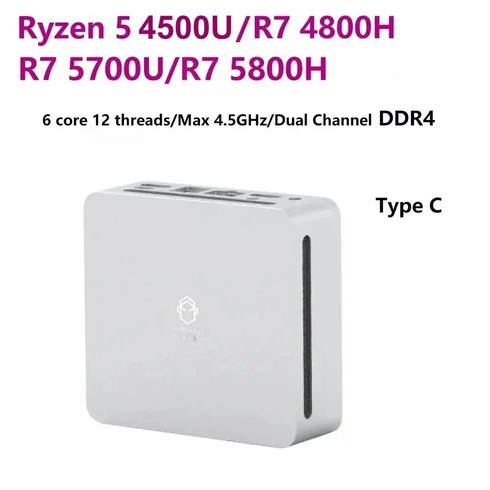 SZBOX 라이젠 5 4500U/R7 4800H/R7 5700U/R7 5800H 미니 PC 윈도우 11 DDR4 3200Mhz NVME SSD 와이파이 6 BT 5.2 게임용 컴, R7 5800H, AU, DDR4 16GB 1TB