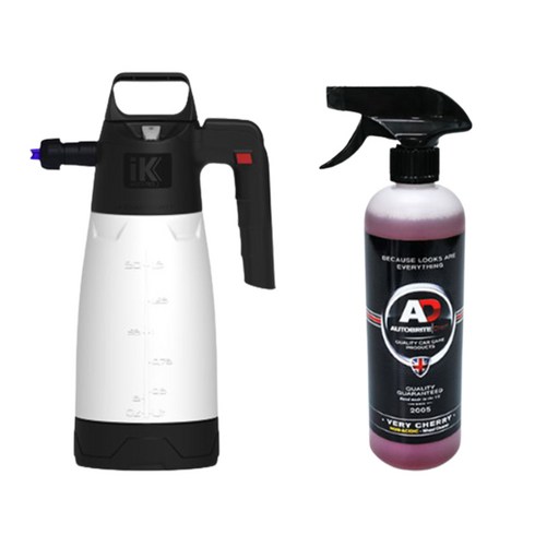 IK 산업용 압축분무기 폼프로2 폼 1.25L+AD 오토브라이트 다이렉트 베리체리 원액 NON ACID 휠클리너 500ml