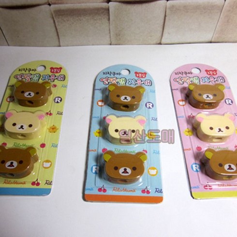 5개묶음 지우개 리락쿠마 연필캡지우개(3본)1세트, 쿠팡여기 본상품선택, 쿠팡여기 본상품선택