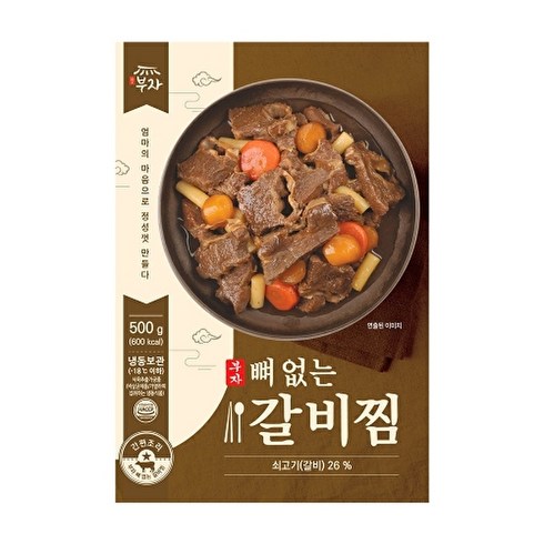 강부자 [SK단독]부자 뼈없는 갈비찜 500g*8팩, 없음, 8개