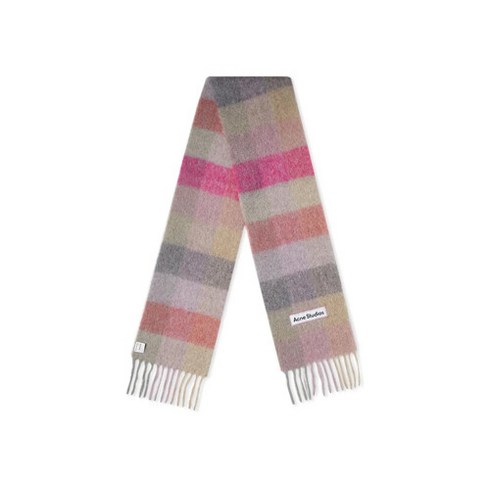 [아크네 스튜디오] 24SS 시그니처 로고 패치 체크 머플러 CA0084 BOB