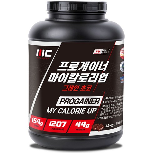 게이너보충제레드 - 프로게이너 마이칼로리업 그레인초코 3.5kg 19곡 탄수화물 게이너 벌크업 체중증가 살찌는 보충식품, 1개