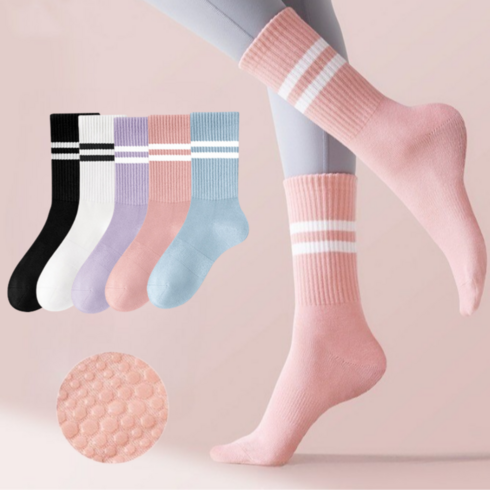 2023년 가성비 최고 필라테스양말 - 프리마비스타 여성용 논슬립 필라테스 요가 양말 5P 세트