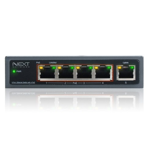 이지넷 NEXT-POE605F POE 스위칭허브 (5포트 100Mbps POE), 선택하세요