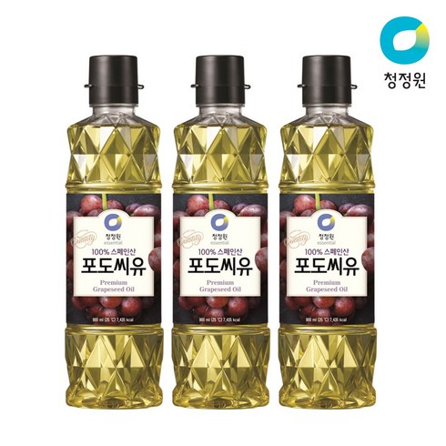 청정원 포도씨유, 900ml, 3개