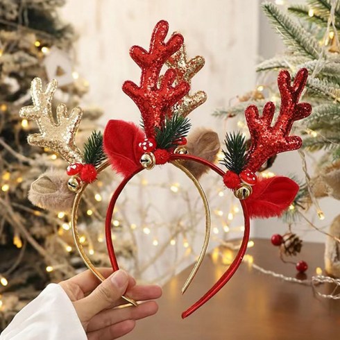 2023년 가성비 최고 크리스마스악세사리 - 집공감 루돌프 머리띠 1+1 사슴뿔 크리스마스 머리띠 2p