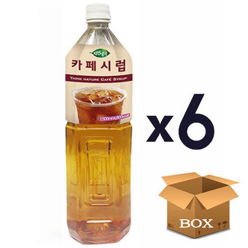 시럽 - 희창 자연생각 카페시럽 티타임, 1.5L, 6개