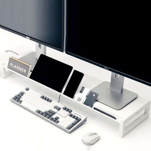 컴퓨터모니터선반 - 스톤힐 MS-01 스마트 메탈 모니터 받침대 컴퓨터 스탠드 모니터선반 와이드 거치대, MS-01 900 화이트 높이 10.3cm, 1개