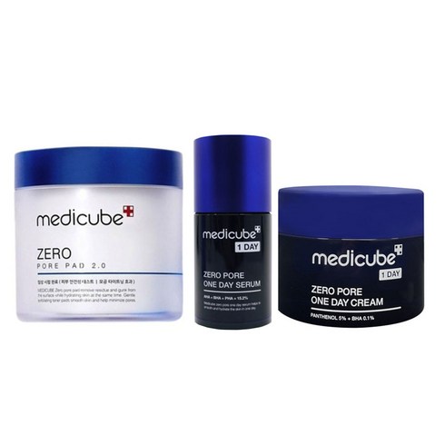 메디큐브모공팩 - 메디큐브 원데이 제로 모공 3종세트 ( 크림 50ml + 세럼 30ml + 패드 70매 ), 1개