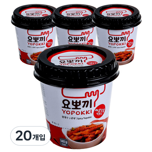 요뽀끼 - 요뽀끼 매콤달콤 떡볶이 용기, 140g, 20개