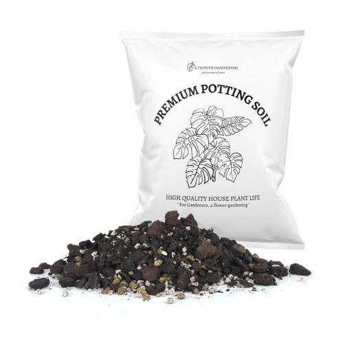 프리미엄 수제 몬스테라흙 오키아타 바크 50% 혼합 화분 분갈이흙 배양토, 10L