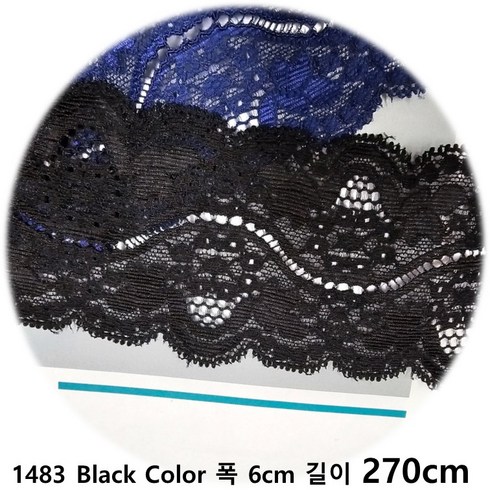 SLIMFIT 골드라벨  레이스 패키지 - DKLACE-1483 / 자가드 스판 레이스 (폭 6cm 길이 1yd / 3yd / 5yd / 10yd기준), 3개, 블랙