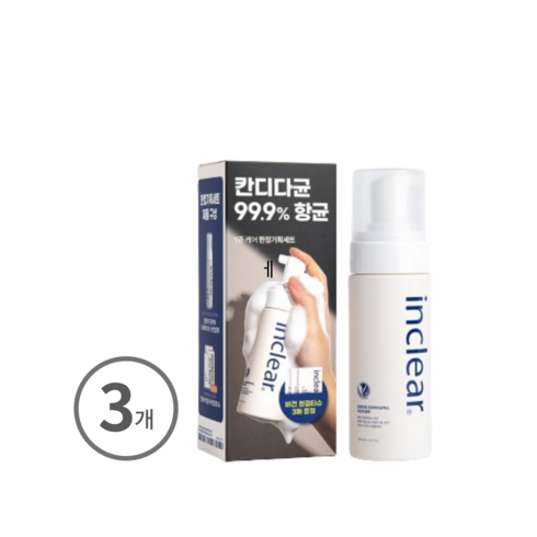 여성청결제150ml - 인클리어 강화약쑥 프로바이오틱스 여성청결제 150ml + 청결 티슈 3p 세트, 3세트