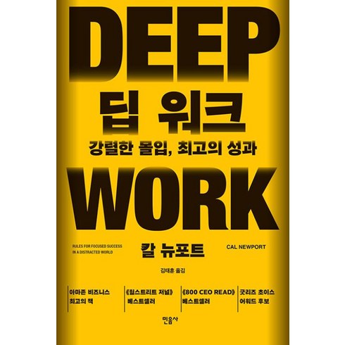 딥워크 - 딥 워크(DEEP WORK)-강렬한 몰입 최고의 성과