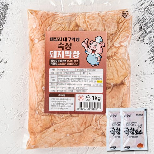 패밀리대구막창 3대전통 과일숙성 돼지막창 1kg 생막창+막창소스 2개(200g), 1팩