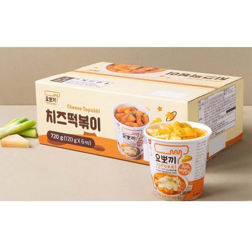 요뽀기 치즈 떡볶이 용기, 120g, 6개