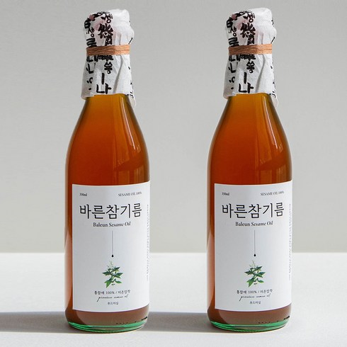 푸드마실 바른 참기름, 350ml, 2개