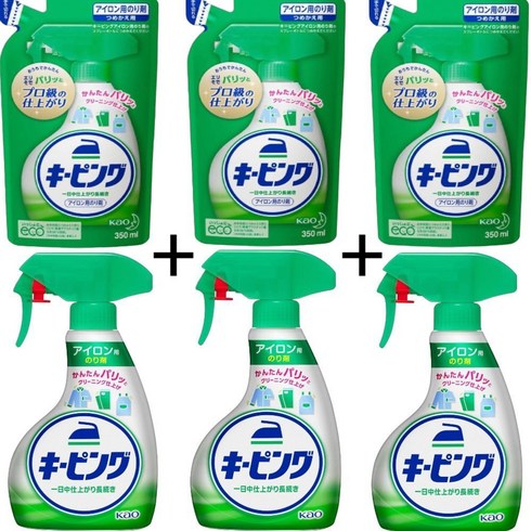 일본다리미풀 - 카오 다리미 다림풀 키핑 핸디 스프레이 400ml 3개 + 리필 350ml 3개 세트