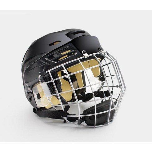 전문 아이스하키 헬멧 성인용 아동용 하키 모자 보호 장비, 블랙S사이즈노로고즈헤드둘레(52~54CM)