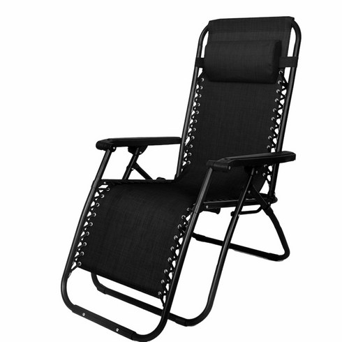 라브마 의자 야외 사무실 점심 의자 테슬린 접이식 리클라이너 캐주얼 수면의자 1인용 비치 체어, 블랙