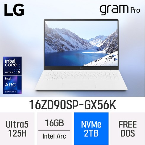 [당일출고/10만원 추가할인] LG전자 2024 그램 프로16 16ZD90SP-GX56K - 최신형 사무용 인강용 노트북, FREEDOS, 16GB, 2TB, 화이트