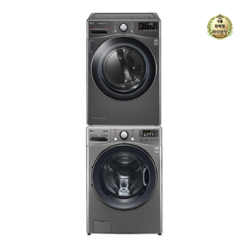 LG전자 트롬 세탁기 F19VDU 19kg + 건조기 RH16KS 16kg 방문설치, 세탁기(F19VDU), 건조기(RH16KS), 모던 스테인리스