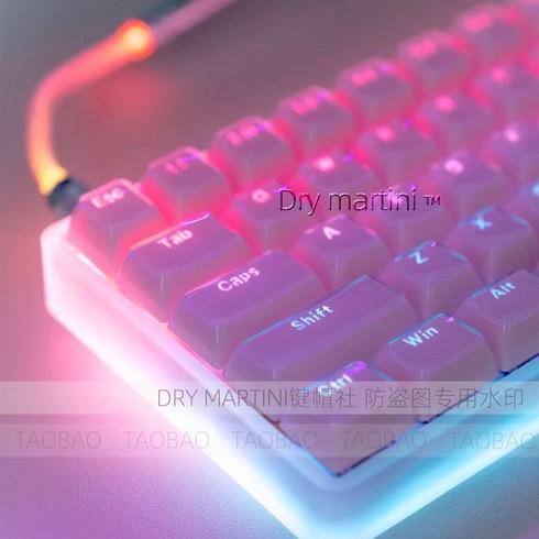 젤리 푸딩 크리스탈 반투명 키캡 MDA PC 한무무 기계식 키보드 독거미 키캡, 핑크