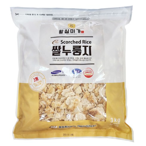 황실미가 가마솥맛 수입산쌀누룽지 3kg, 1개