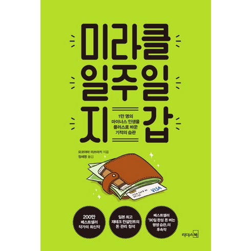 미라클 일주일 지갑:1만 명의 마이너스 인생을 플러스로 바꾼 기적의 습관, 리더스북, 요코야마 미쓰아키 저/정세영 역