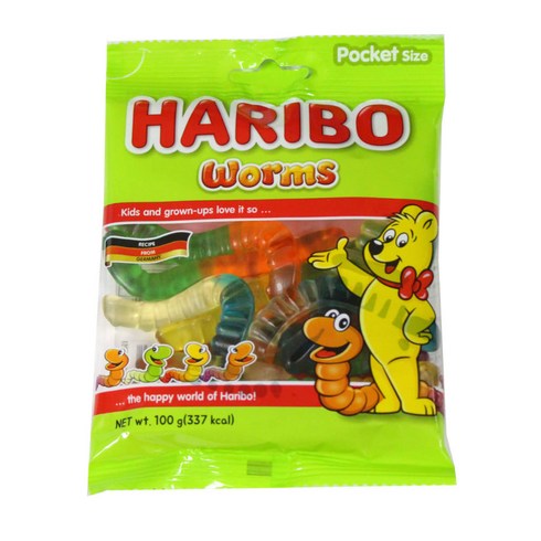 하리보 웜즈 젤리, 100g, 1개
