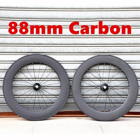 자전거카본휠 탄소 섬유 휠 림 높이 단일 속도 자전거 고정 기어 및 프리휠 픽시 플립, 앞 바퀴, 88mm, 1개
