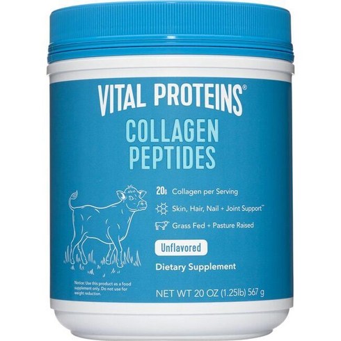 바이탈군신 - Vital Proteins Collagen 바이탈 프로틴 콜라겐 펩타이드 파우더 무맛 20oz 567g, 1개