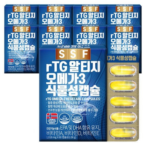 순수오메가3 - 순수식품 rTG 알티지 오메가3 1000mg, 60정, 9개