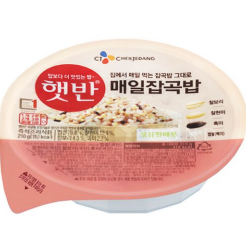 햇반 매일 잡곡밥, 210g, 36개