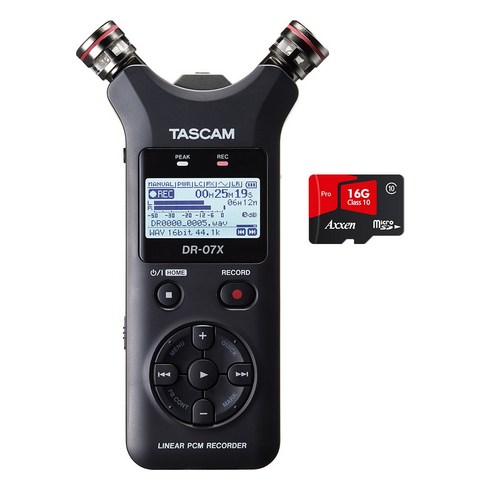 타스캠 Tascam 레코더 녹음기 인터페이스 겸용 DR-07X, DR-07X +16G