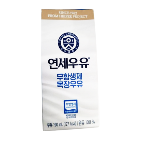 연세우유 무항생제 목장우유, 190ml, 24개