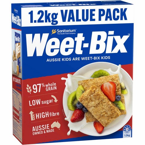 새니테리엄 위트 빅스 브랙퍼스트 시리얼 Sanitarium Weet bix Breakfast Cereal 1.2kg, 1개