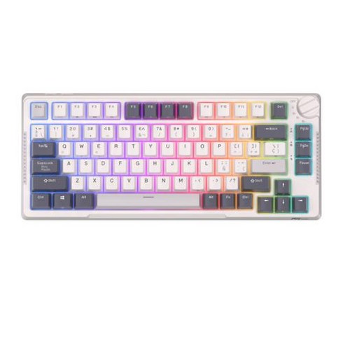 Royal Kludge H81 - 한손키보드 Ik Royal Kludge H81 가스켓 구조 기계식 키보드 81 키 RGB 백라이트 트라이 모드 2.4G 무선 블루투스 게임용, 없음, 없음, 8.Spanish - Brown Switch