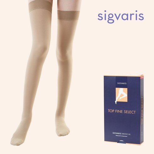 시그바리스 의료용 압박스타킹 탑파인 셀렉트 의료용 압박스타킹 허벅지형 스킨 발가락 닫힘형, 1개