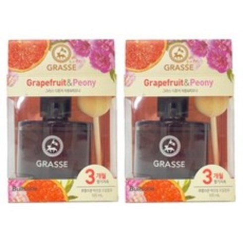 그라스 - 불스원 프리미엄 그라스 차량용 디퓨저 105ml, 자몽 피오니, 2개