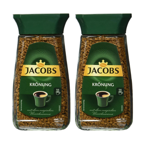 야콥스 커피 크로늉 100g 2병 인스턴트 Jacobs Kronung Instant Coffee 100 Gram 3.52 Ounce (Pack of 2), 2개
