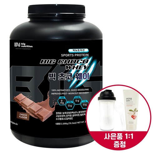 빅뉴트리션 빅 초코웨이 2kg /프로틴 단백질보충제, 1개