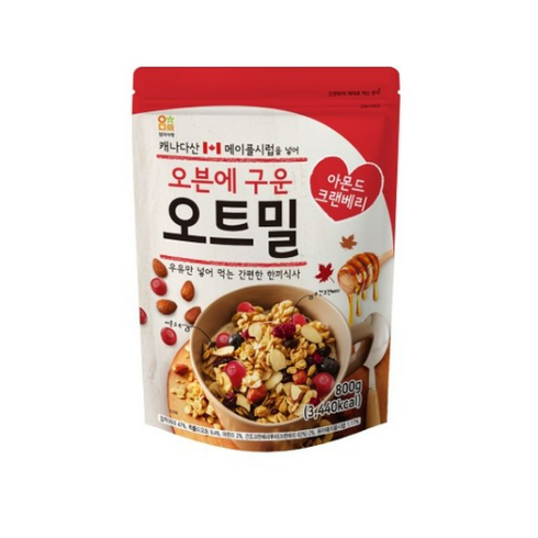 엄마사랑 오븐에 구운 오트밀 아몬드 크린베리, 2개, 800g
