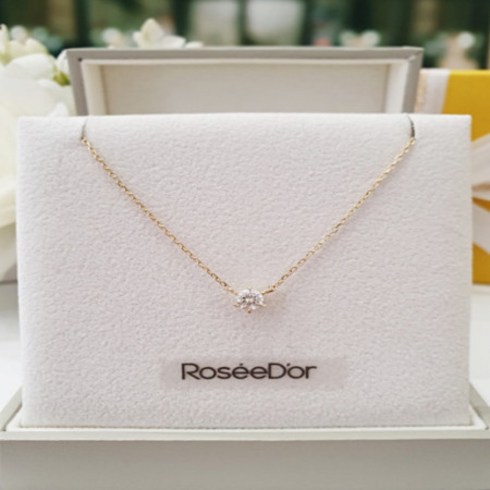 로제도르 3부 큐빅 옐로우골드 목걸이 WNPR-B-0398-YG