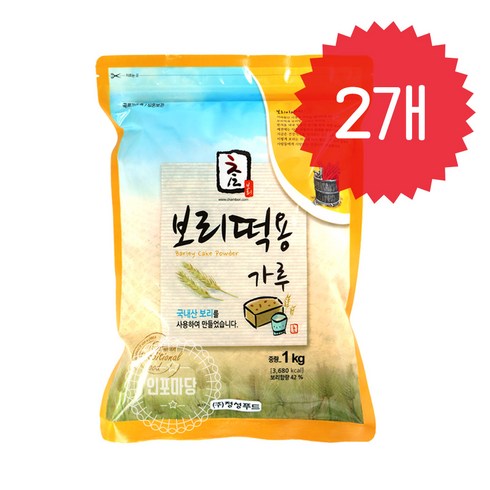 황금보리떡용가루 - 참식품 보리떡용 가루, 1kg, 2개