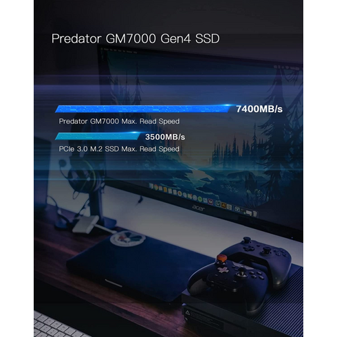 비적용 Predator GM7000 512GB Nvme Gen4 게이밍 SSD 솔리드 스테이트 드라이브[세금포함] [정품] M.2 2280 호환 with PS5 Pcie 31